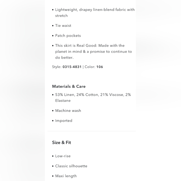 AE Dreamy Drape Linen Stretch Maxi Skirt - Picture 7 of 8